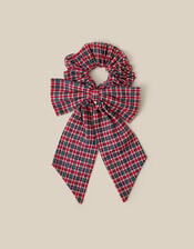 Tartan Bow Hair Scrunchie, , large