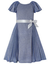 Mercury Metallic Dress, Blue (BLUE), large