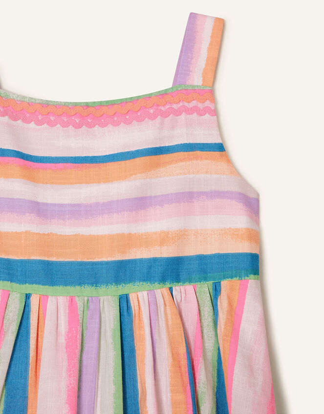 Painterly Stripe Midi Dress , Multi (MULTI), large