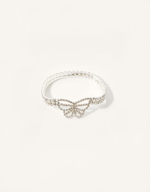 Diamante Stretch Butterfly Bracelet, , large