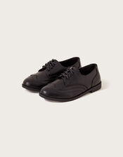 Boys Brogue Shoes, Black (BLACK), large