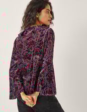 Milena Devoré Ruffle Blouse, Purple (PURPLE), large