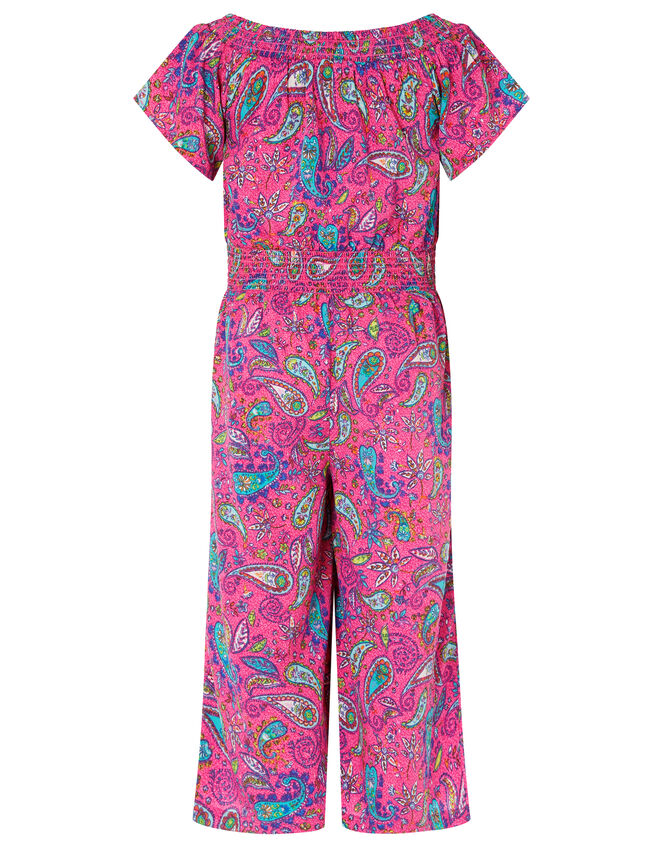 Paisley Shirred Jumpsuit, Pink (PINK), large