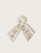 Embroidered Floral Tie Hairband, , large