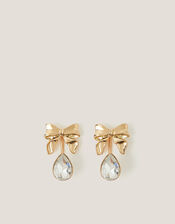 Bow Gemstone Drop Earrings, , large