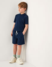Jersey Polo Shirt and Shorts Set, Blue (BLUE), large