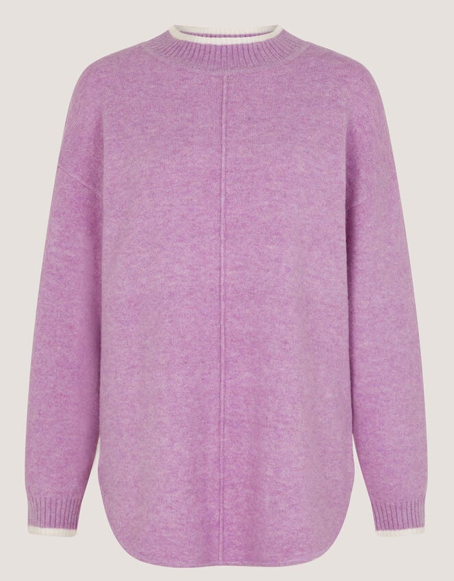 Tori Oversized Tipped Jumper, Purple (LILAC), large