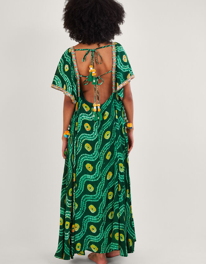 Bandhani Tie Dye Dress with LENZING™ ECOVERO™, Green (GREEN), large