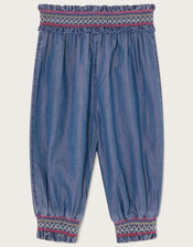 Baby Stitch Detail Chambray Trousers, Blue (BLUE), large