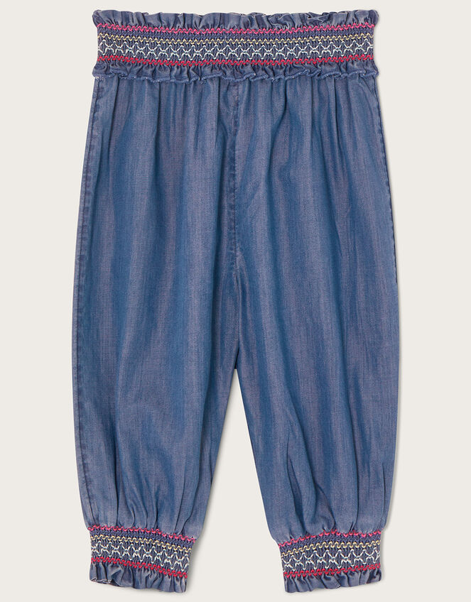 Baby Stitch Detail Chambray Trousers, Blue (BLUE), large