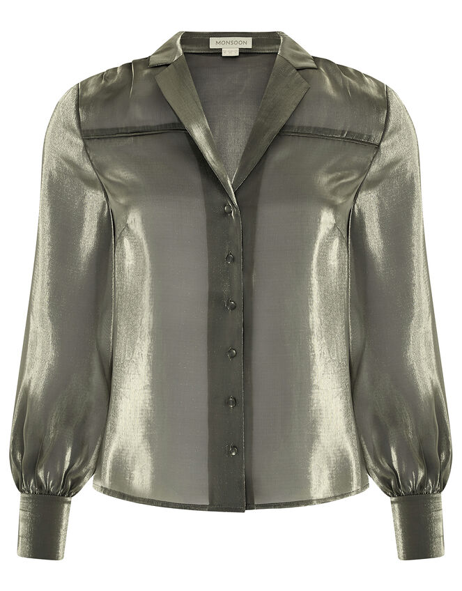 Blair Shimmer Sheer Blouse, Gold (GOLD), large