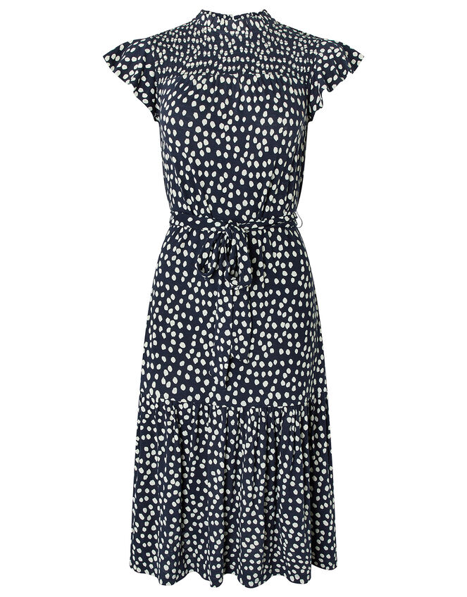 Serenity Spot Print Jersey Midi Dress, Blue (NAVY), large