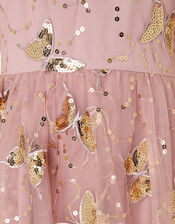 Sequin Butterfly Hanky Hem Dress , Pink (PINK), large