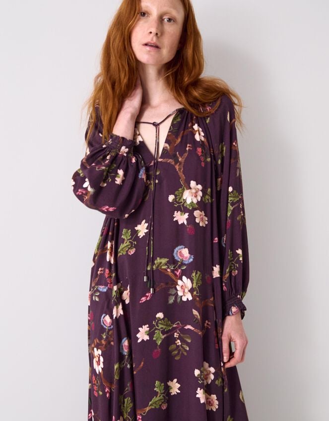 East Adelle Floral Print Maxi Dress, Red (BERRY), large