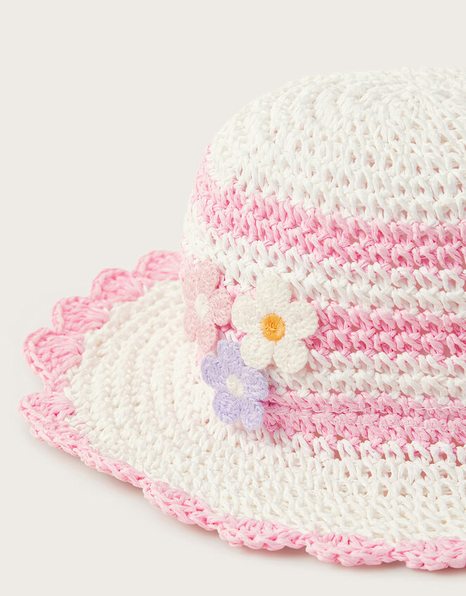 Baby Crochet Flower Hat, Pink (PINK), large