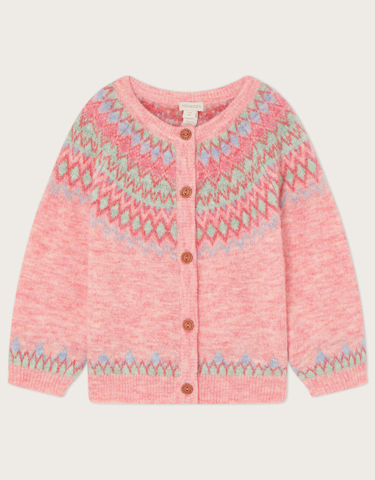 Girls fair isle cardigan new arrivals