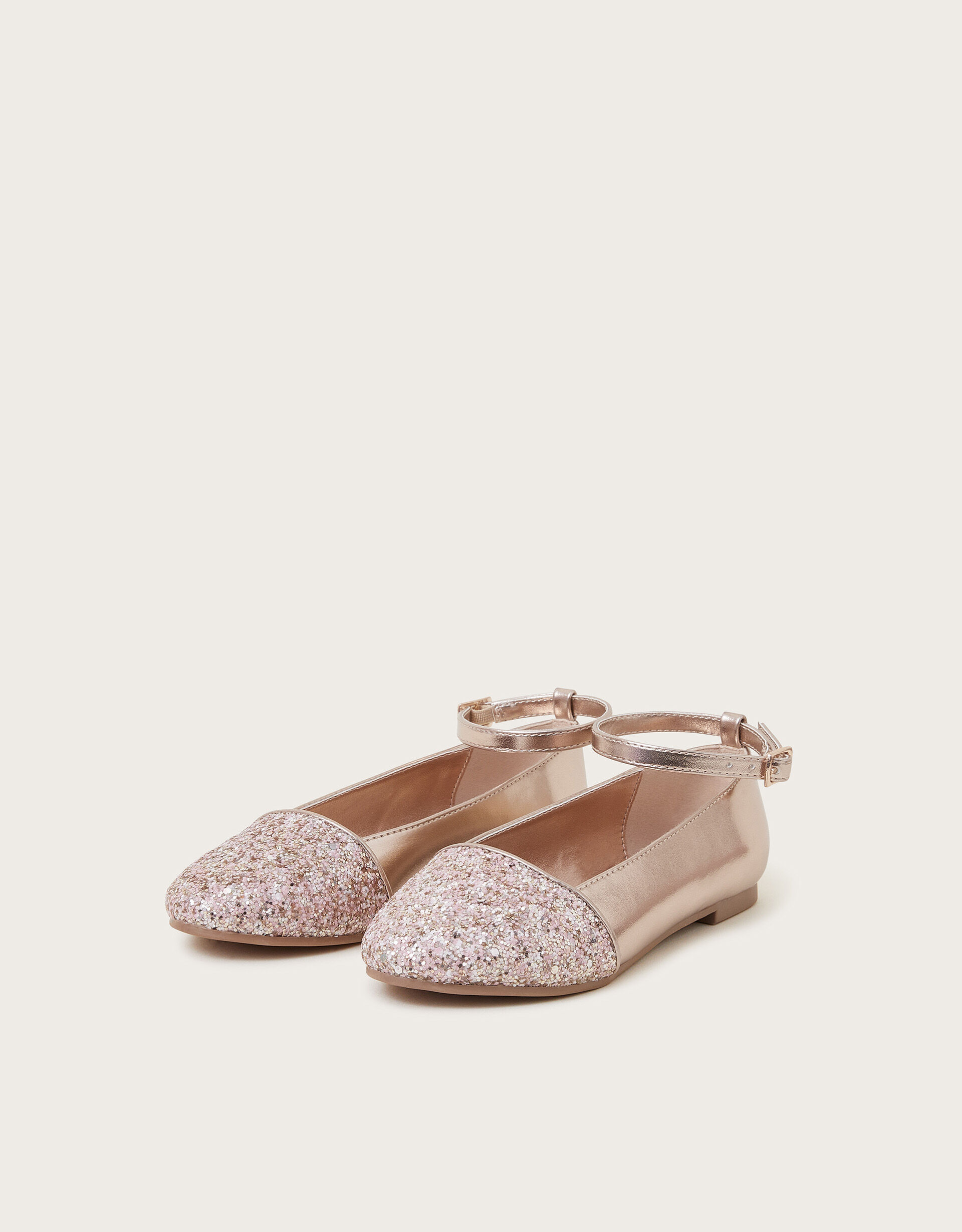 Pink glitter ballet flats on sale