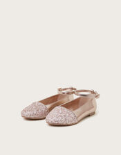 Glitter Ballerina Flats, Pink (PINK), large