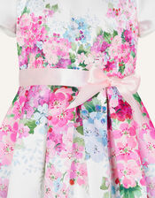 Hydrangea Floral Print Dress in Recycled Polyester, Multi (MULTI), large