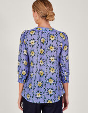Annie Floral Blouse, Blue (BLUE), large