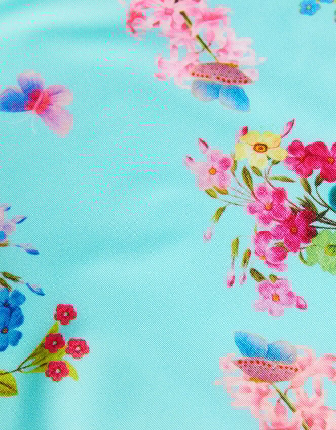 Floral Frill Swimsuit, Blue (TURQUOISE), large