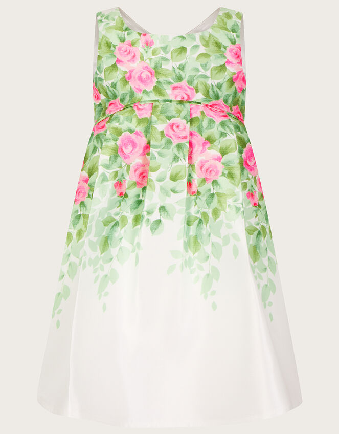 Baby Botanical Print Rose Duchess Dress, Ivory (IVORY), large