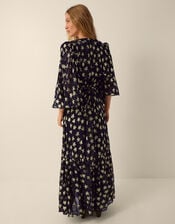 Monsoon x Queens of Archive Farrah Metallic Star Jacquard Maxi Dress​, Black (BLACK), large