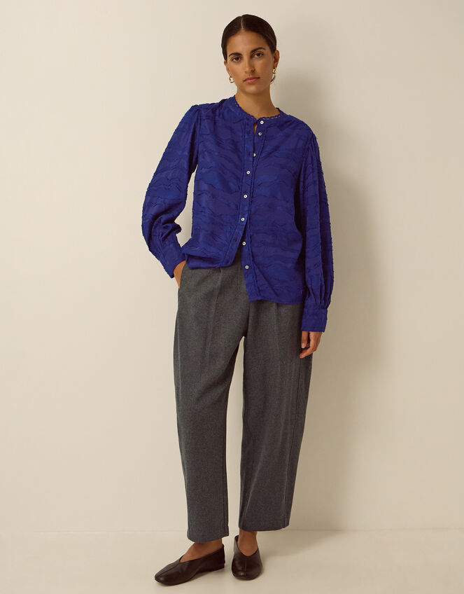 Jane Jacquard Blouse, Blue (COBALT), large