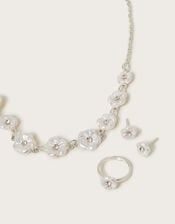 Pearly Flower Jewellery Set, Ivory (IVORY), large