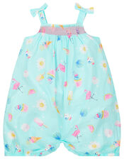 Baby Layla Ice Cream Romper in Organic Cotton, Blue (AQUA), large