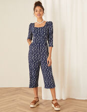 Dawn Spot Print Jumpsuit, Blue (NAVY), large