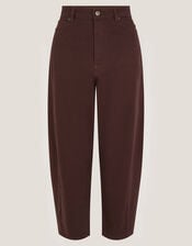 Leah Barrel Jeans, Brown (CHOCOLATE), large