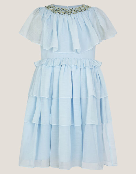 Phoebe Ruffle Tiered Party Dress, Blue (PALE BLUE), large