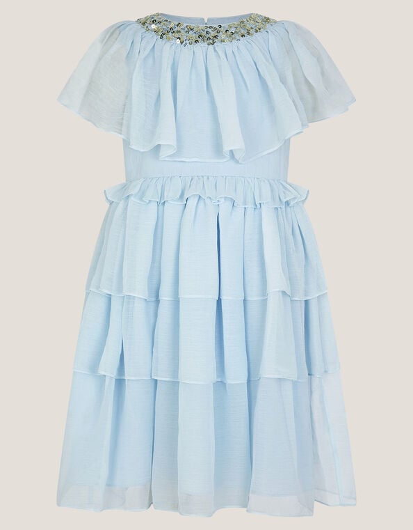 Phoebe Ruffle Tiered Party Dress, Blue (PALE BLUE), large