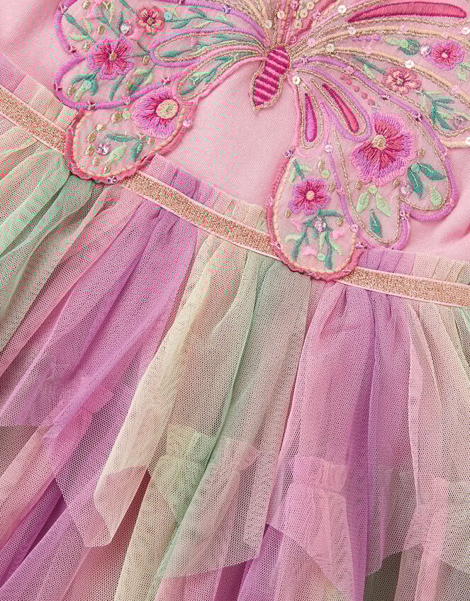 Embellished Butterfly Disco Dress, Pink (PINK), large