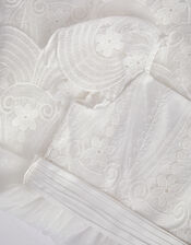 Isabel Lace Scallop Tiered Party Dress, Ivory (IVORY), large