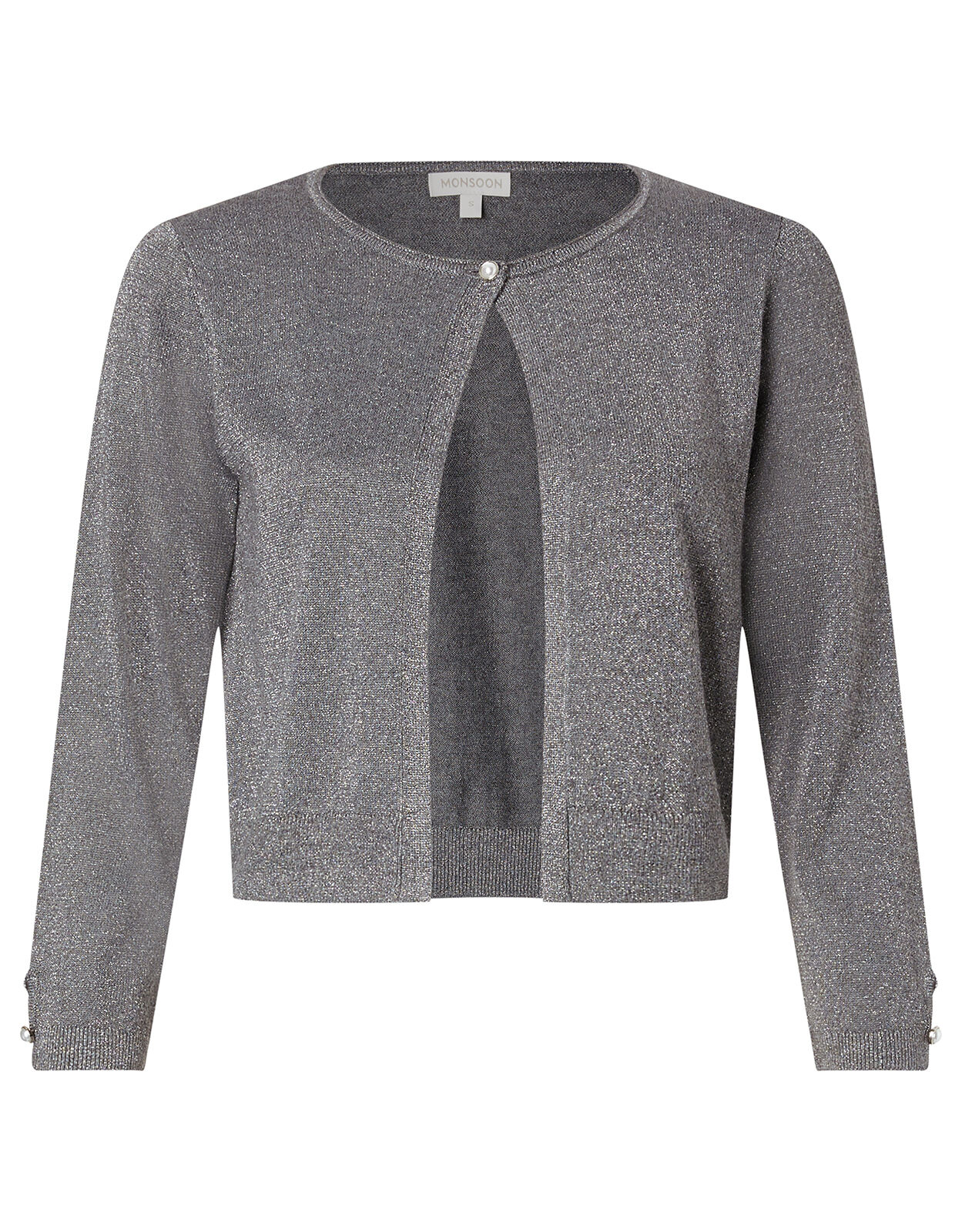 Elyse Shimmer Shrug Silver