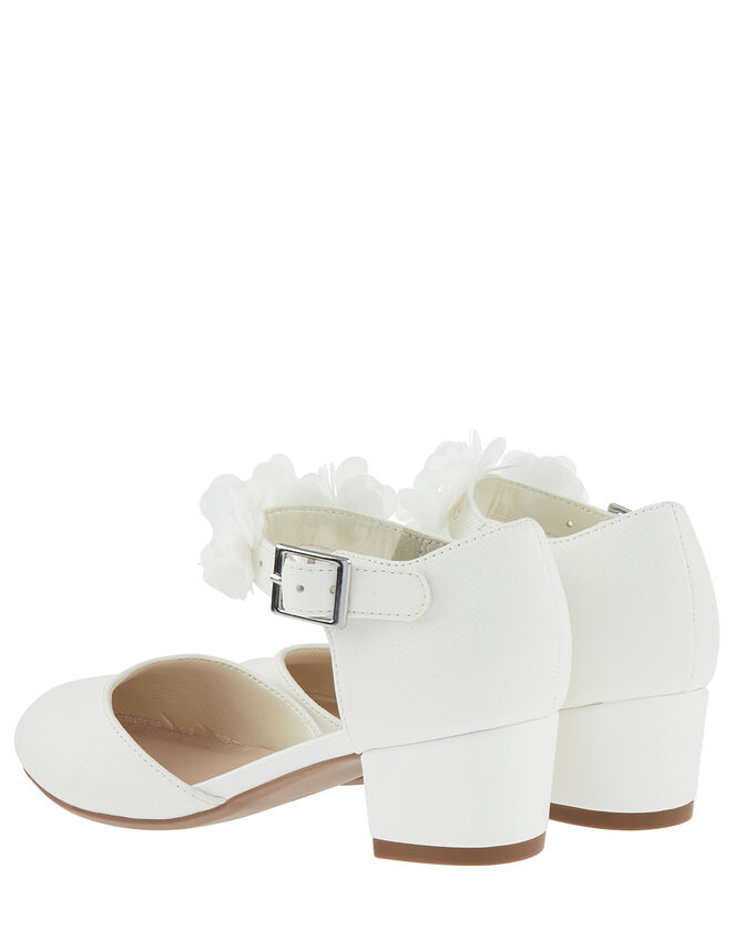 Macaroon Floral Corsage Heeled Shoes, Ivory (IVORY), large