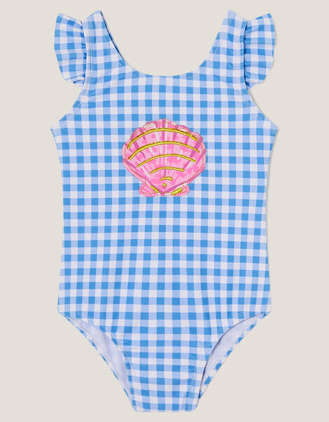 Baby Gingham Seashell Swimsuit, Multi (MULTI), large