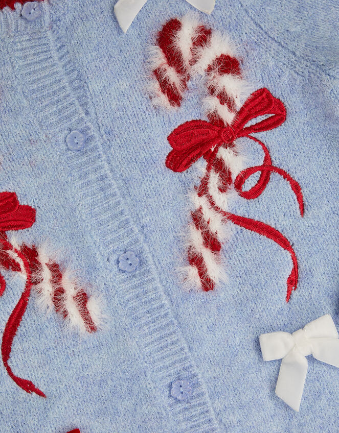 Candy Cane Christmas Cardigan, Blue (BLUE), large