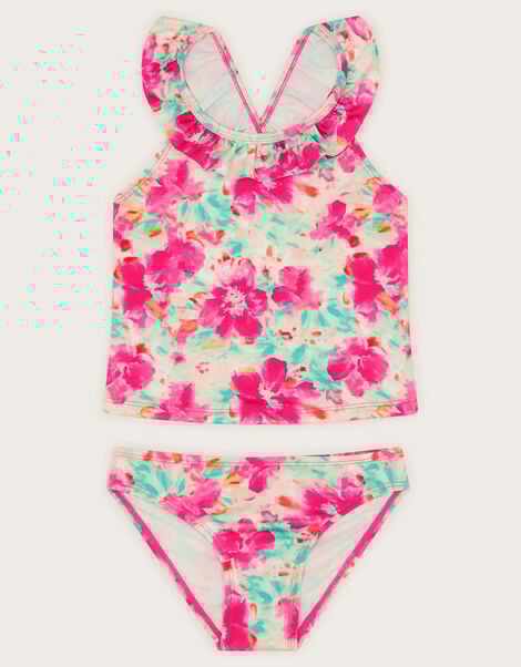 Tropical Floral Ruffle Tankini Set, Multi (MULTI), large