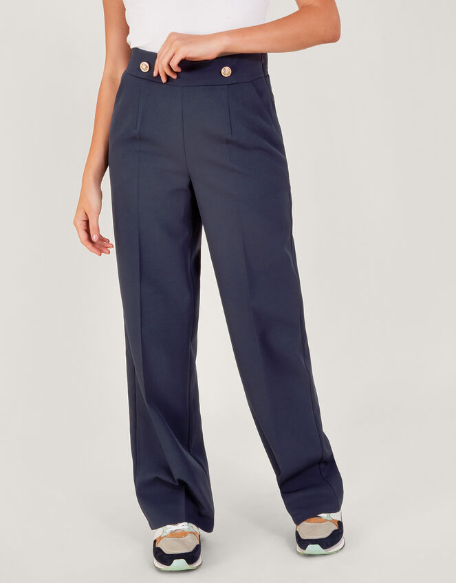 Bridget Military Detail Trousers , Blue (NAVY), large