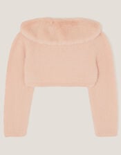 Baby Detachable Collar Fuzzy Cardigan, Pink (PINK), large