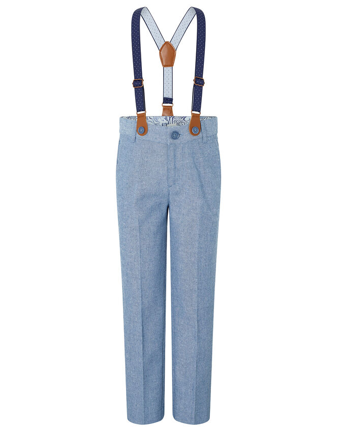 Nathan Chambray Three-Piece Suit Set, Blue (BLUE), large
