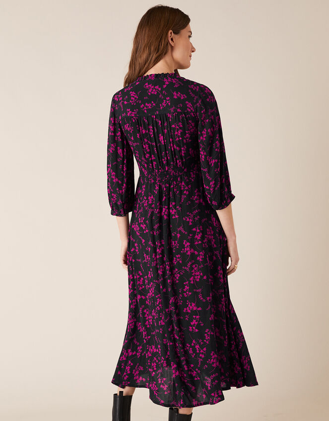 Dolly Floral Midi Dress in LENZING™ ECOVERO™, Blue (NAVY), large