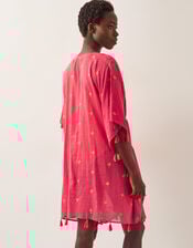 Ivy Palm Embroidered Kaftan, Orange (CORAL), large
