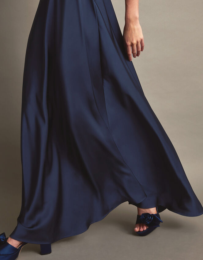 Savannah Satin Maxi Dress, Blue (NAVY), large