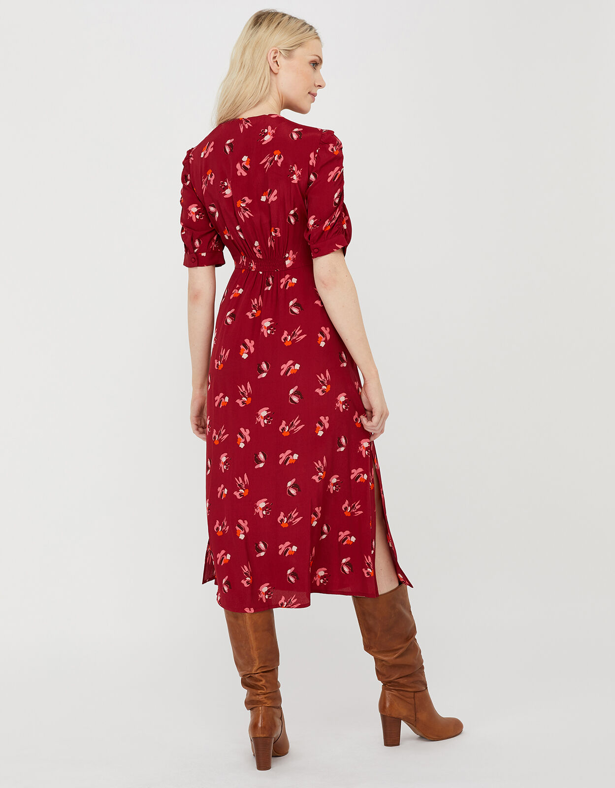Red tea dress top