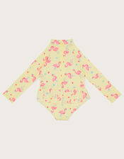 Baby Flamingo Skirted Swimsuit, Yellow (YELLOW), large