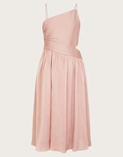 Satin Cut-Out Prom Dress, Pink (PINK), large
